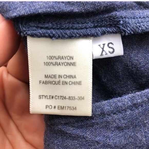 Cloth & Stone Lace Sleeve Chambray Blouse XS Blue - Picture 8 of 9